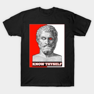 Thales Red And White Design With Short Quote T-Shirt